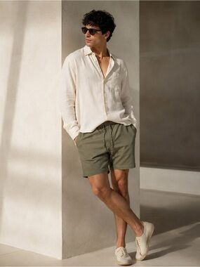 Buffalo David Bitton Men’s Olive Drawstring Shorts Size M NWT Casual Summer
